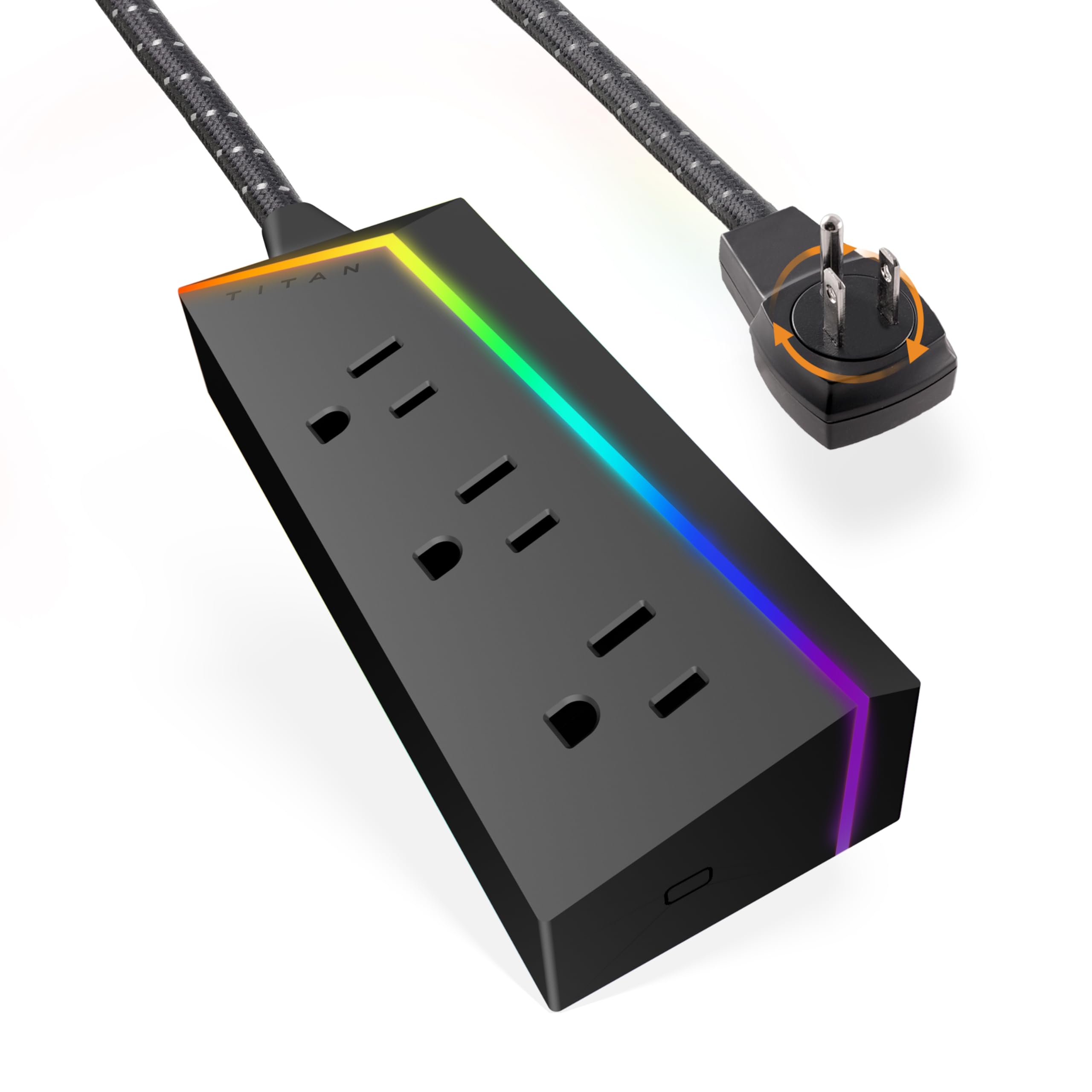 Amazon.com: Titan 3-Outlet Power Strip, 8 ft Braided Extension
